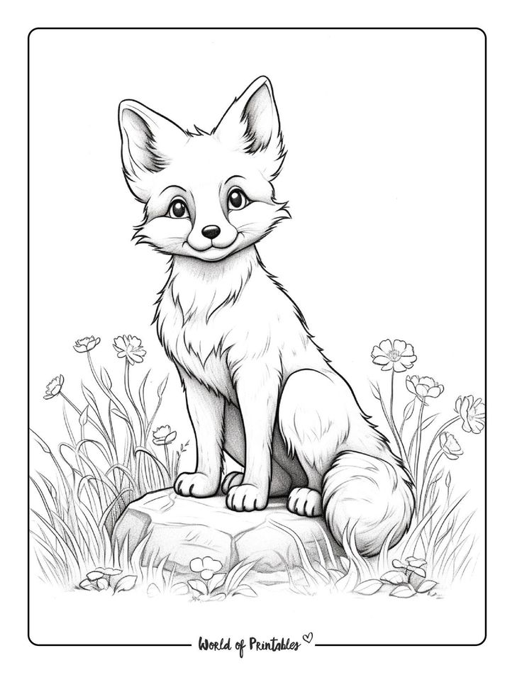Captivating fox coloring pages