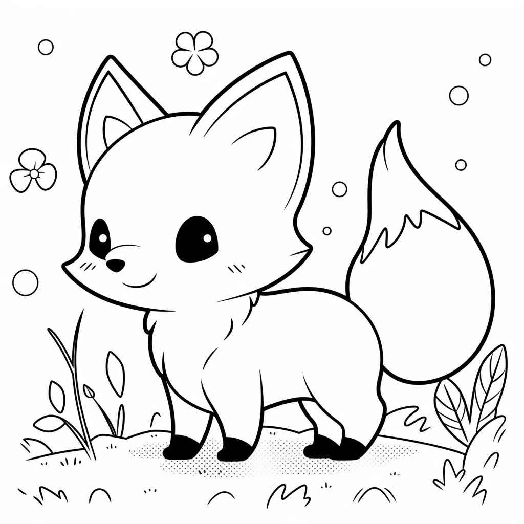 Sweet fox coloring page by coloringcorner on