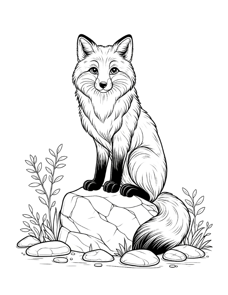 Free fox coloring pages for kids