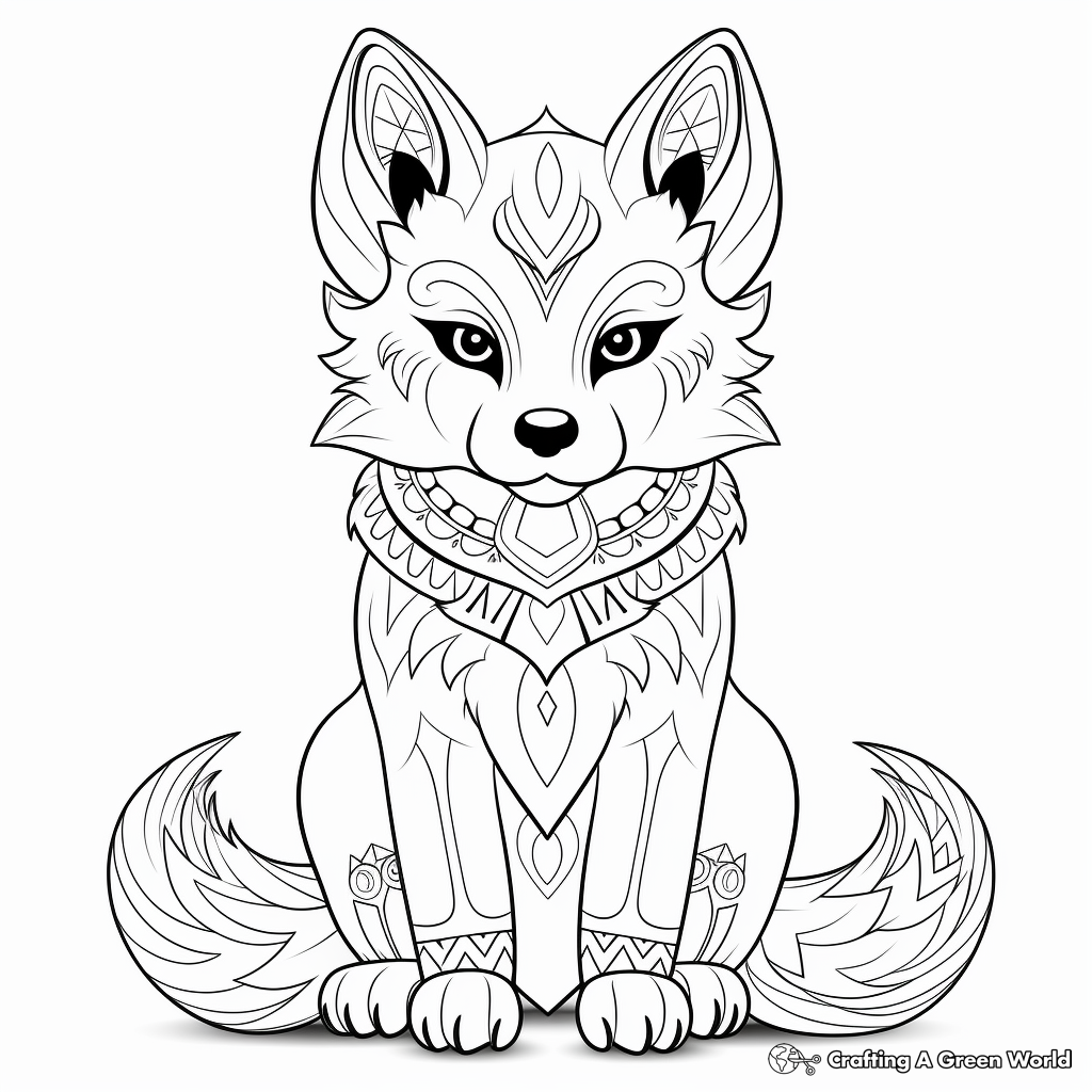 Fox for adults coloring pages