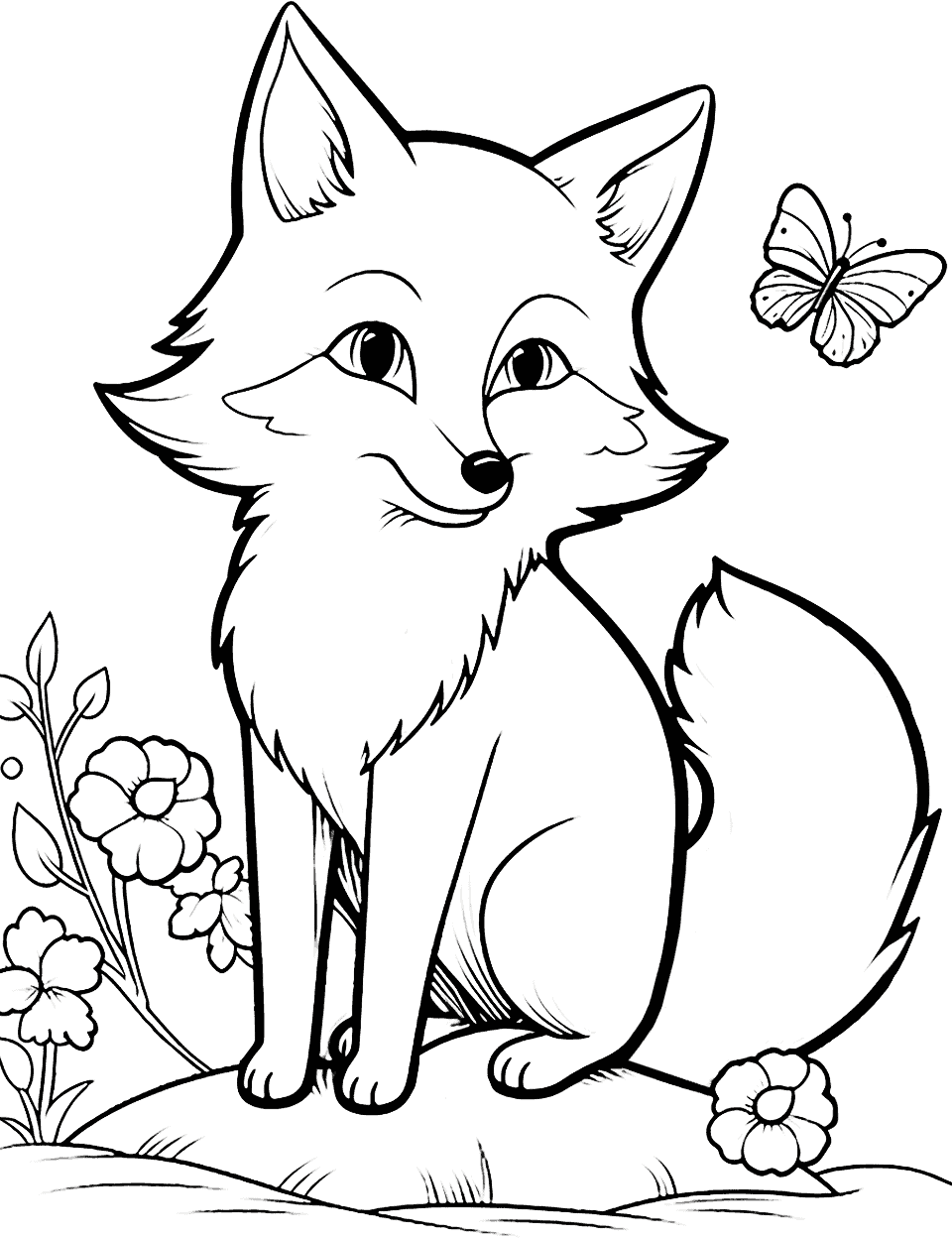 Fox coloring pages free printable sheets