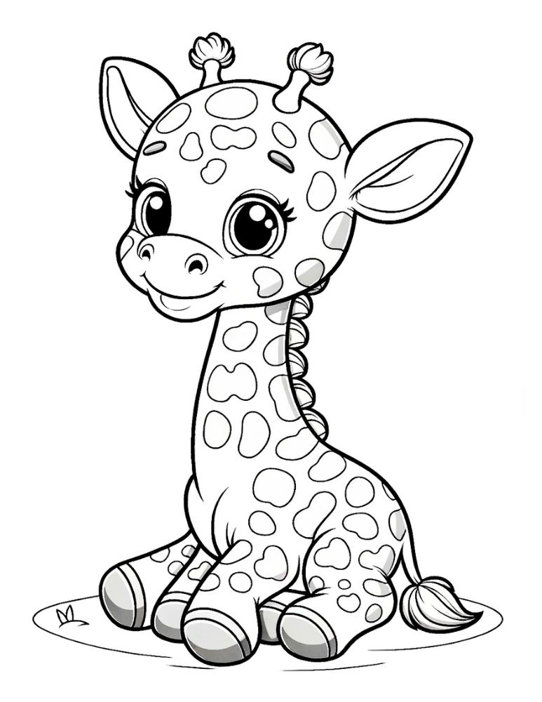 Free giraffe coloring pages