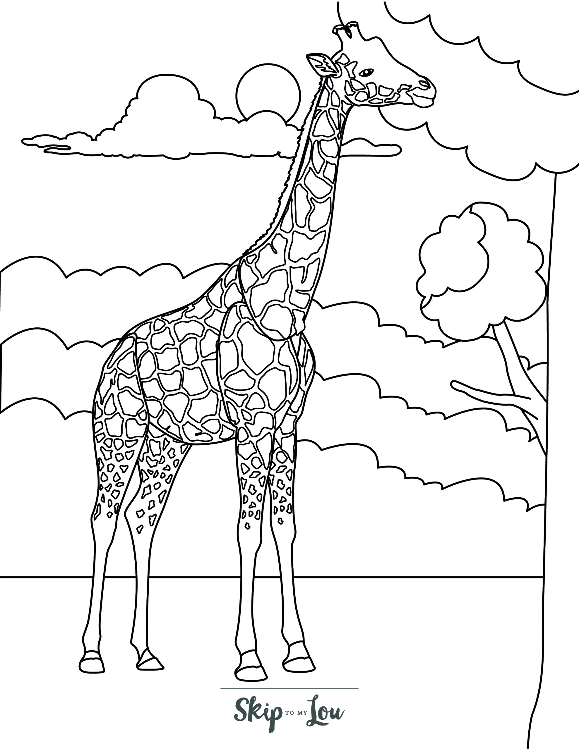 Free giraffe coloring pages to download and print skip to my lou