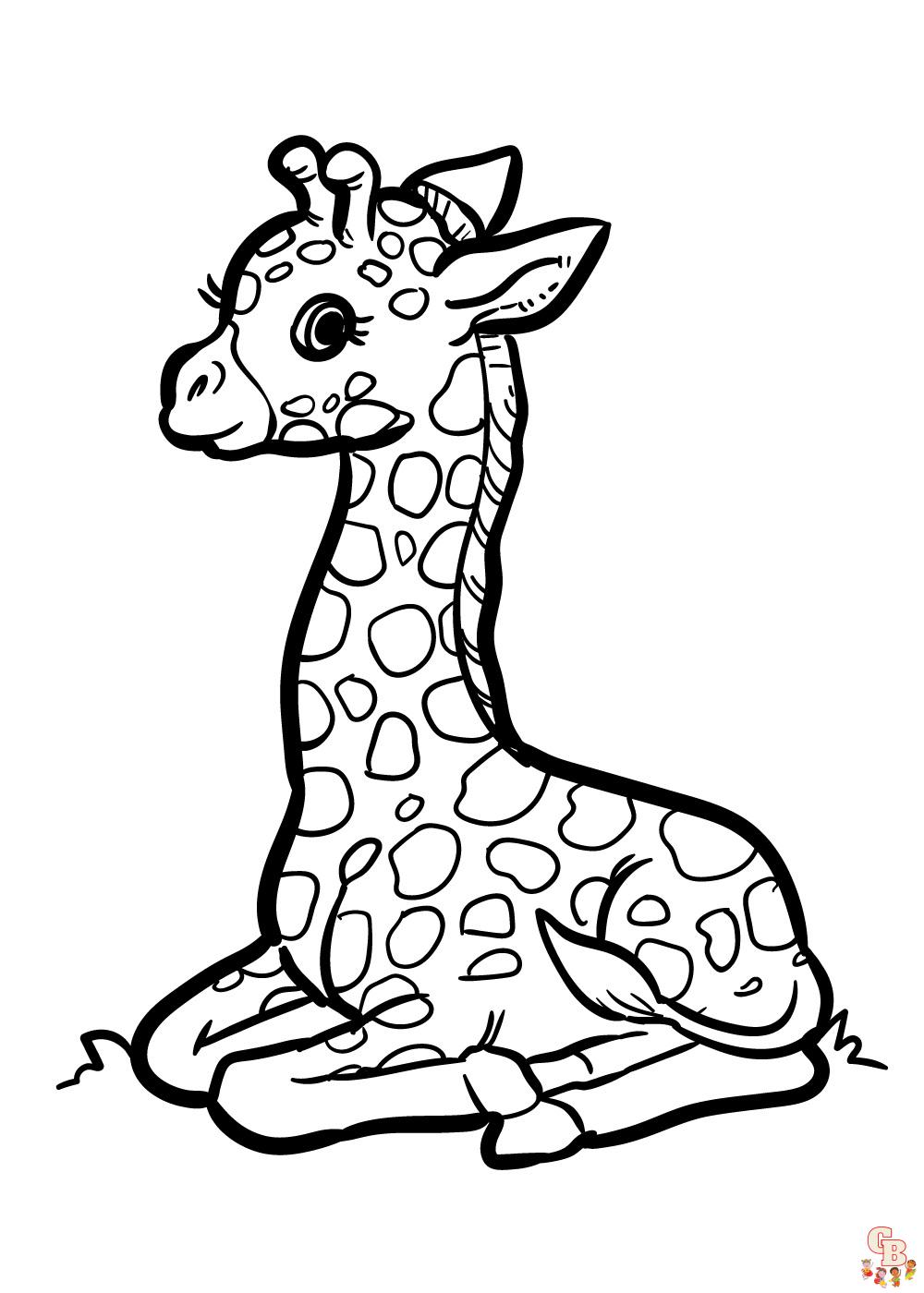 Cute giraffe coloring pages