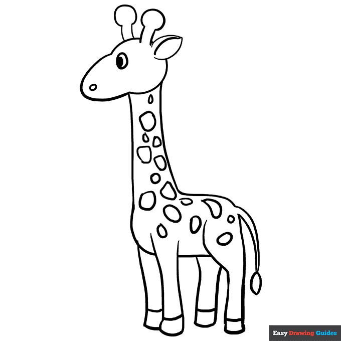 Giraffe coloring page easy drawing guides