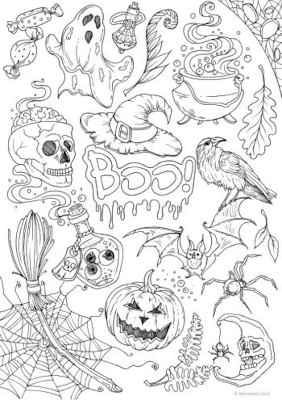 Halloween printable adult coloring page from favoreads coloring book pages for adults and kids coloring sheets colouring designs