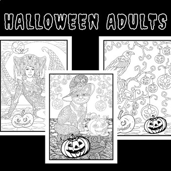 Spooky serenity halloween coloring pages for adults made by teachers