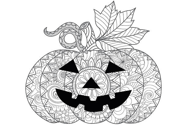 Doodle design of halloween pumpkin stock illustration