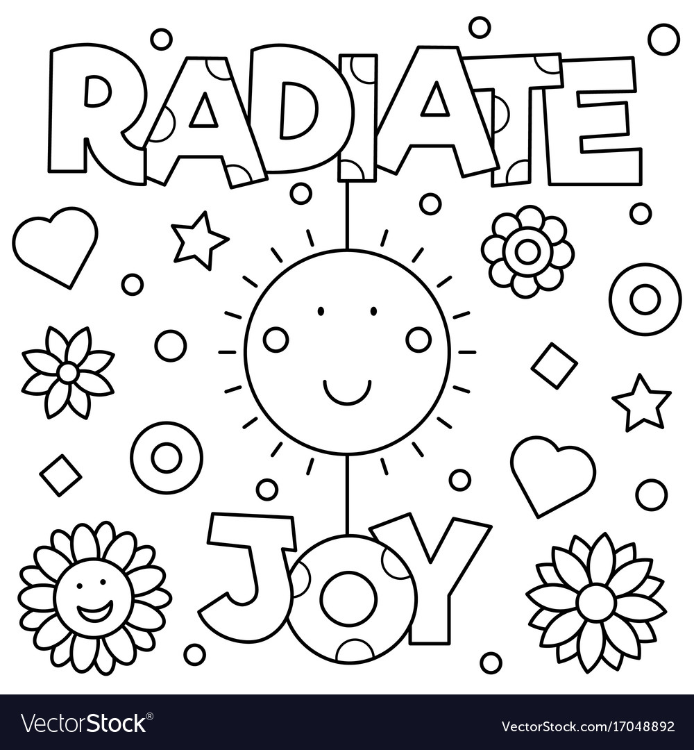 Radiate joy coloring page royalty free vector image