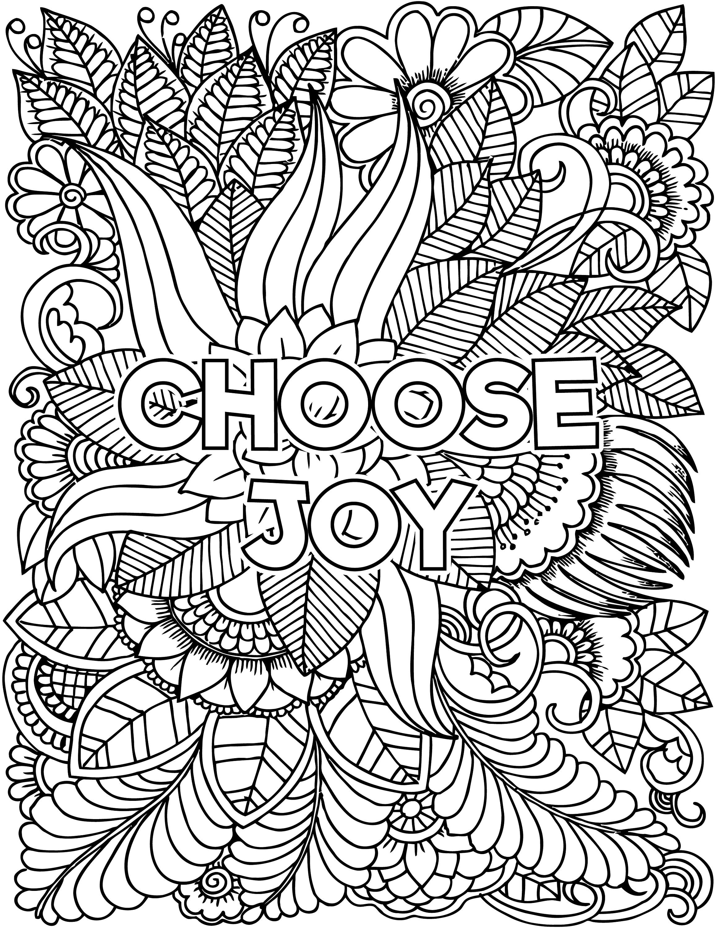 Choose joy coloring page digital download