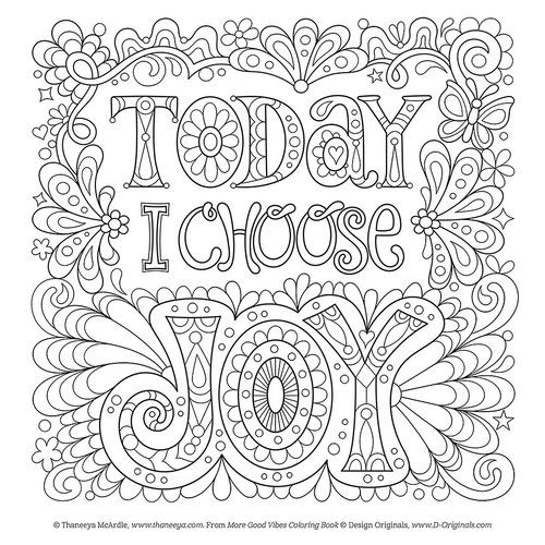 Today i choose joy free coloring page by thaneeya mcardle quote coloring pages printable adult coloring pages coloring pages