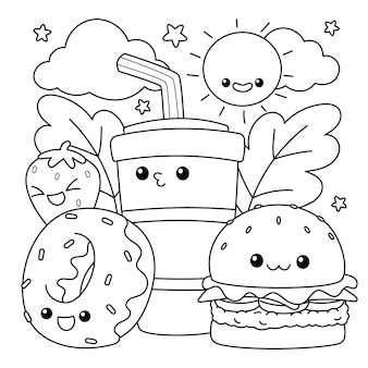 Kawaii food coloring images