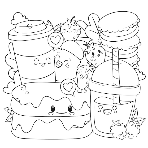 Kawaii food coloring images