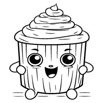 Cute kawaii food coloring book adorable easy and simple coloring pages for kid