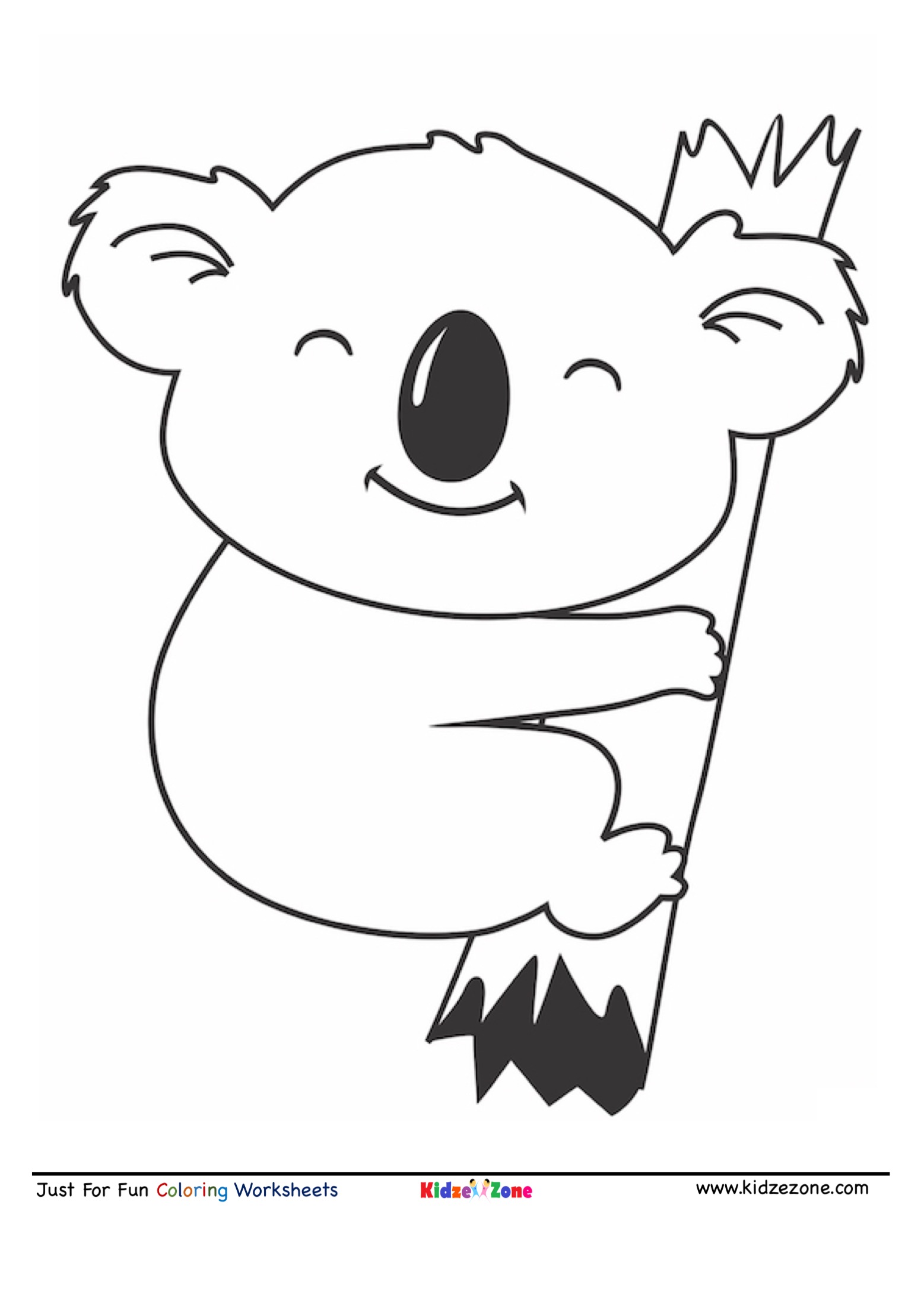 Koala cartoon coloring page