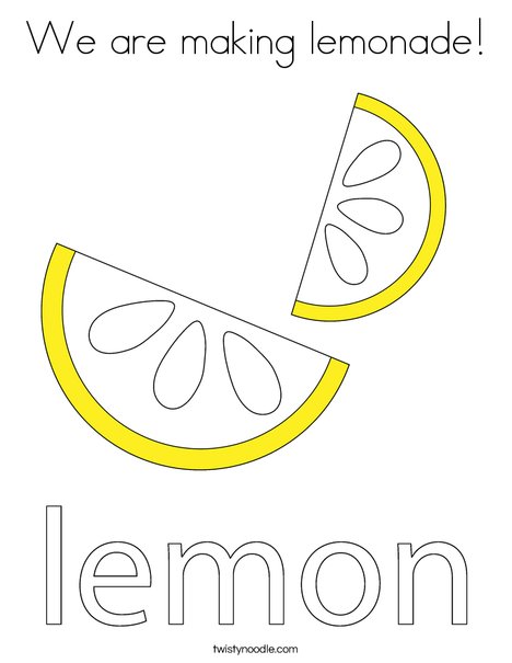 We are making lemonade coloring page