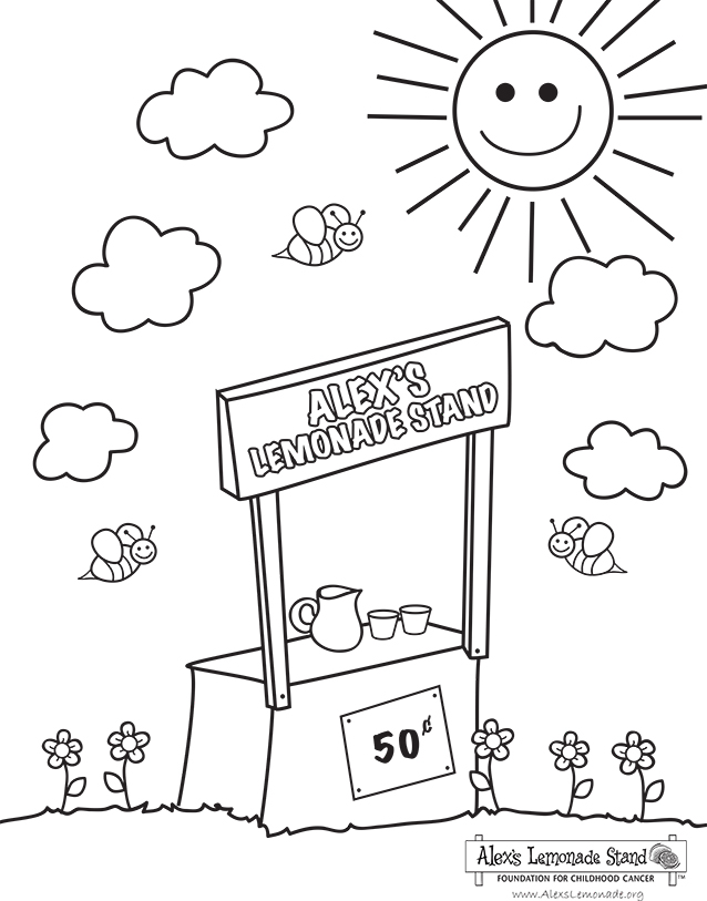 Coloring activity pages alexs lemonade stand foundation for childhood cancer