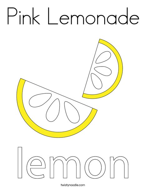 Pink lemonade coloring page