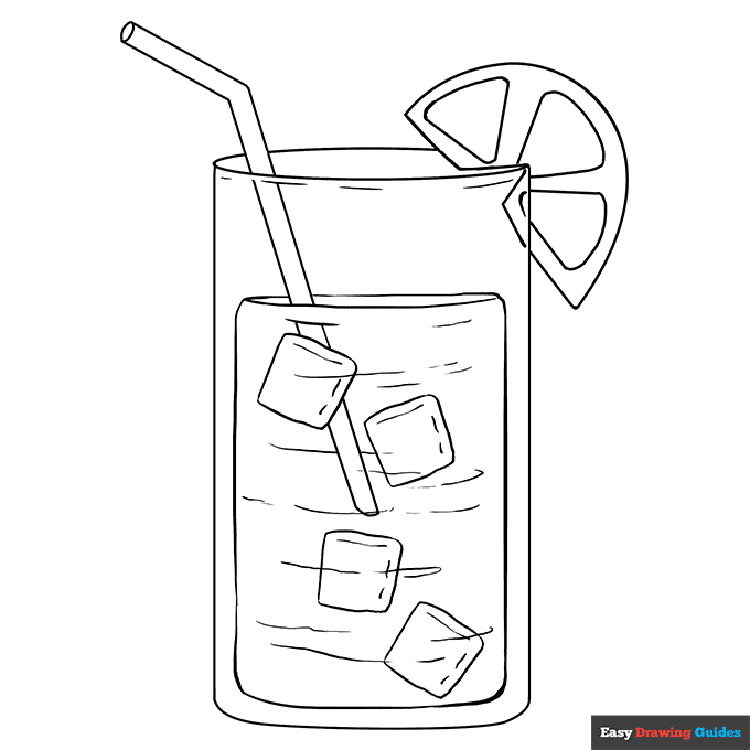 Lemonade coloring page easy drawing guides