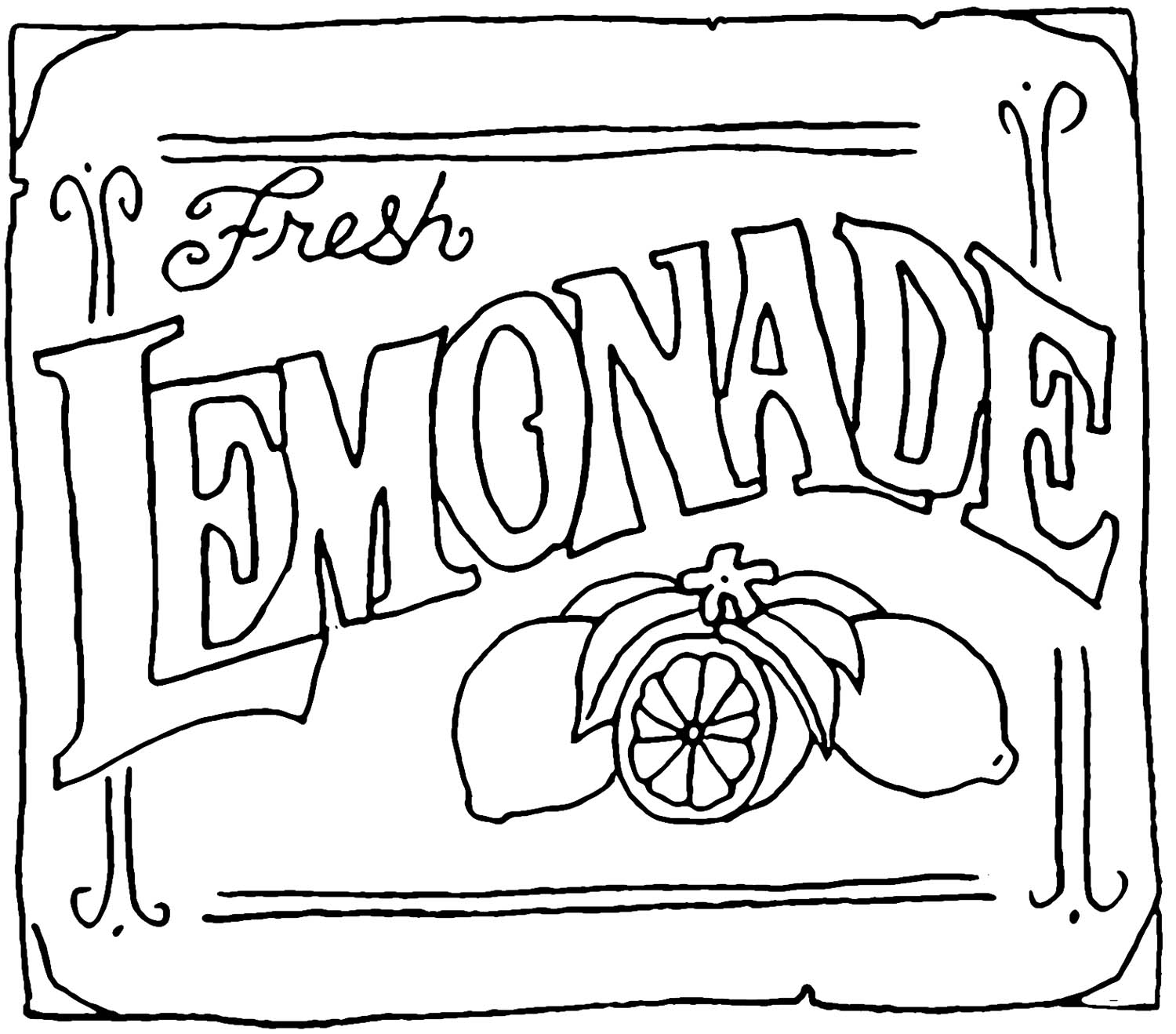 Lemonade coloring pages