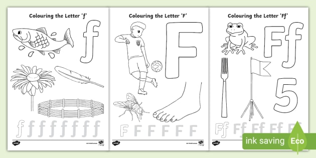 Letter f louring pages parent home learning resource