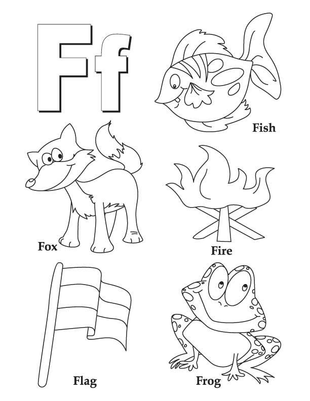 My a to z coloring book letter f coloring page