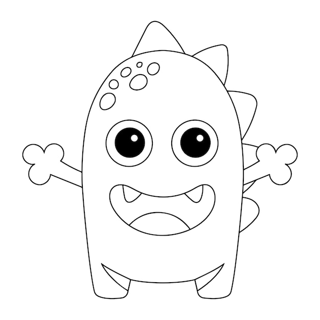 Premium vector monster coloring pages for kids