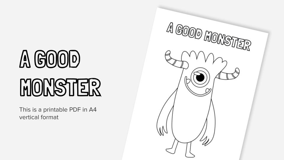 Printable coloring worksheets with monsters in pdf format