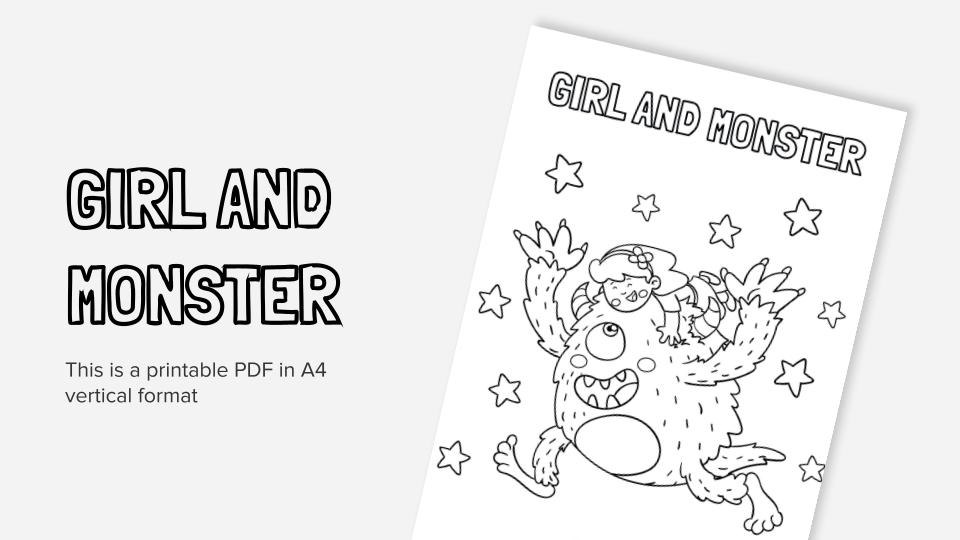 Printable coloring worksheets with monsters in pdf format