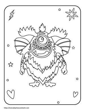 Free monster coloring pages for kids