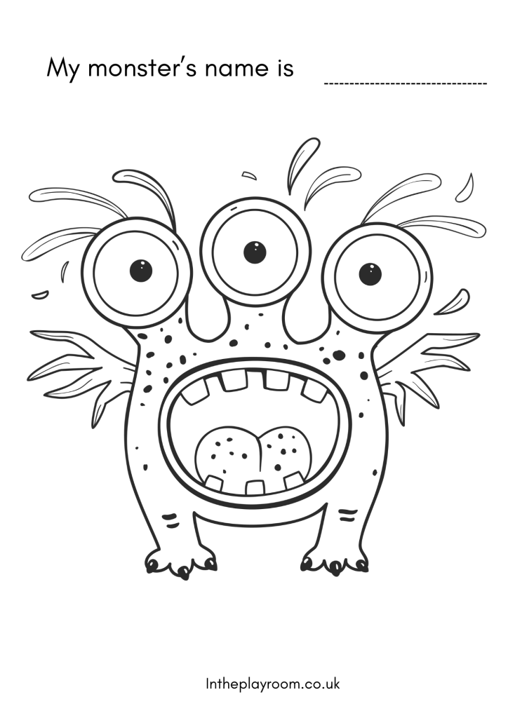 Free printable monster loring pages and activities for kids