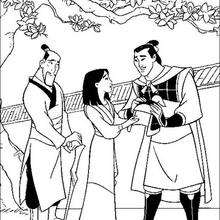 Mulan li shang and fa zhou coloring pages