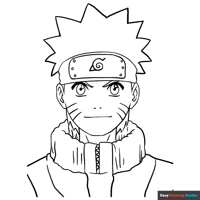 Naruto coloring page easy drawing guides