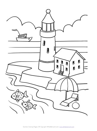 Lighthouse coloring page all kids network