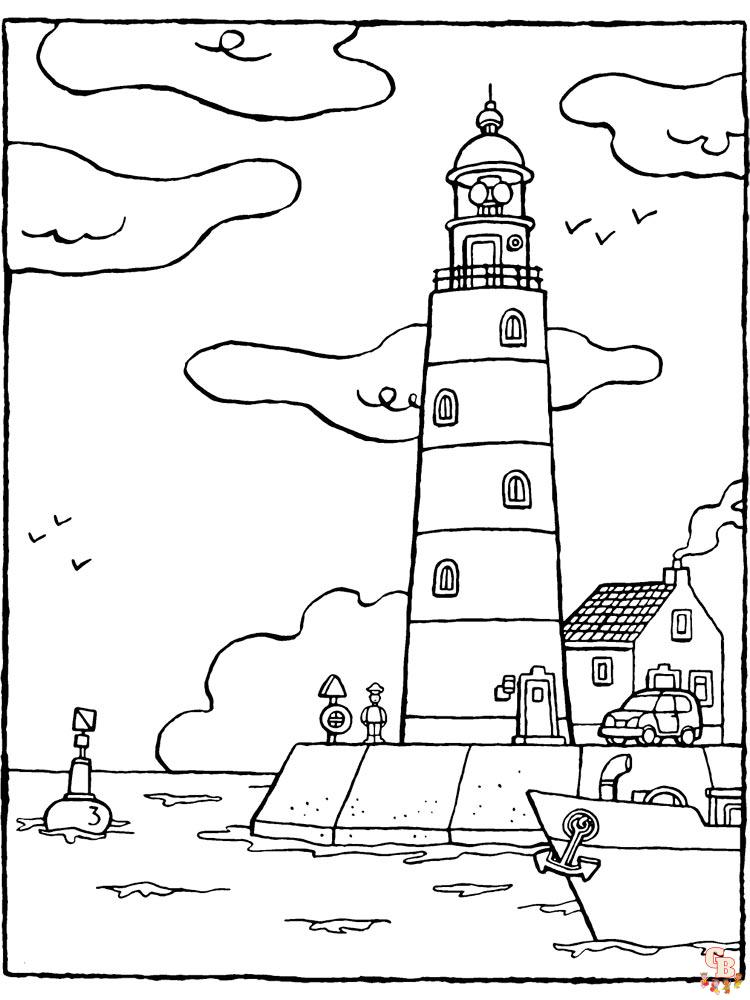 Lighthouse coloring pages printable free sheets for kids