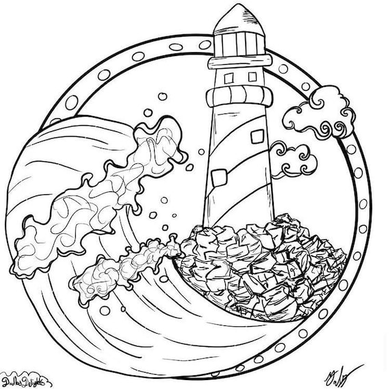 Lighthouse pdf coloring pages kids coloring adult coloring