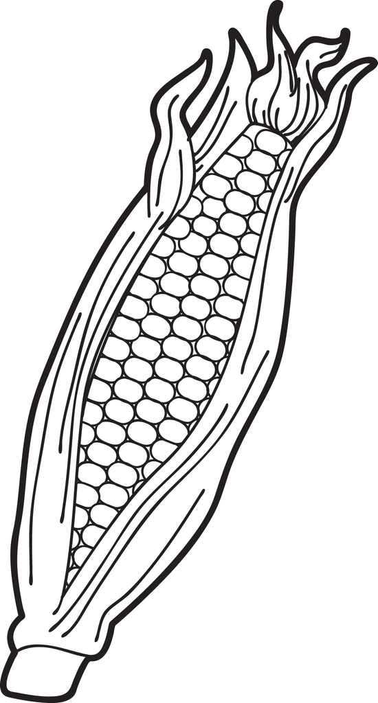 Printable ear of corn coloring page for kids â