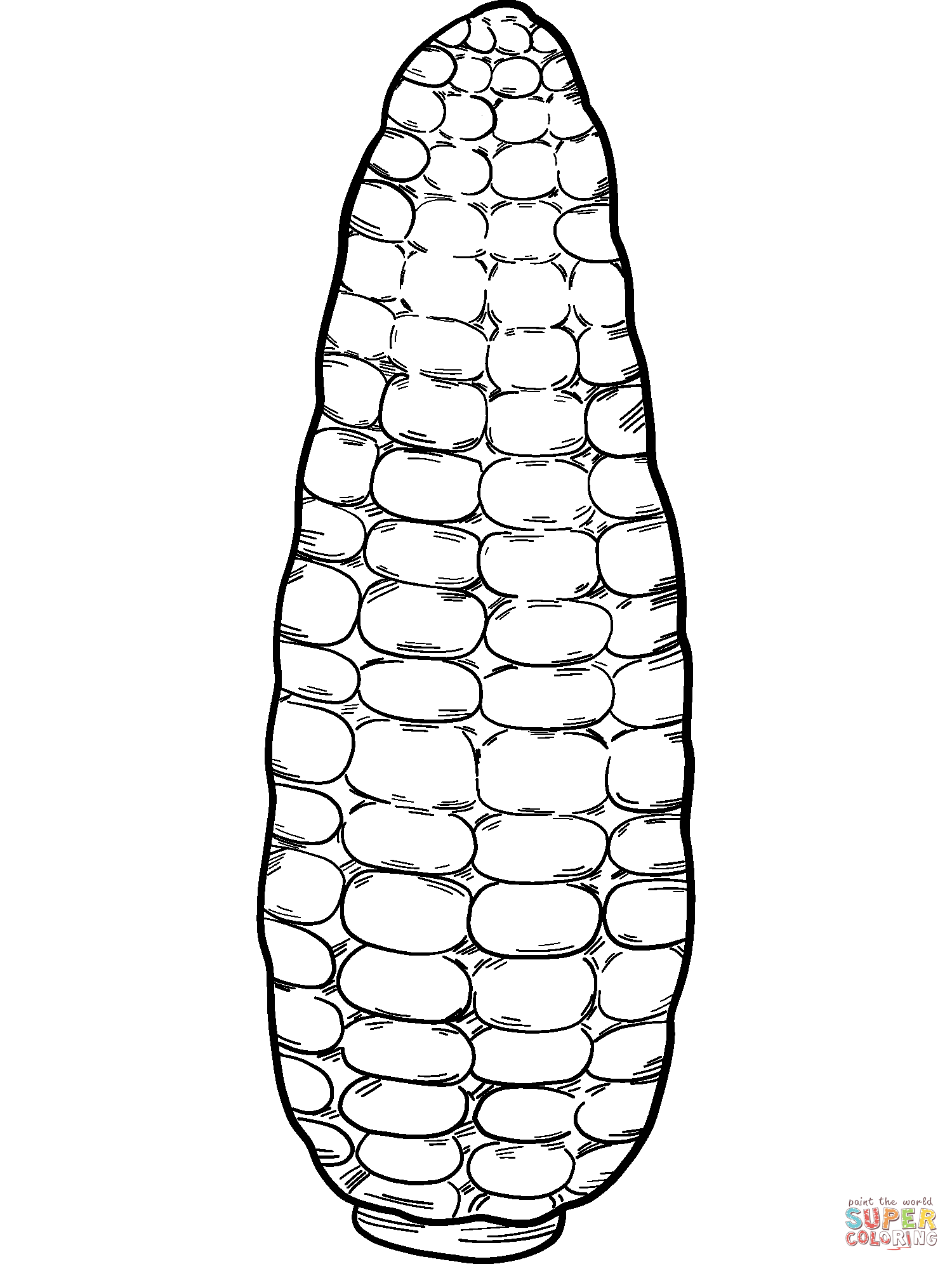 Corn coloring page free printable coloring pages