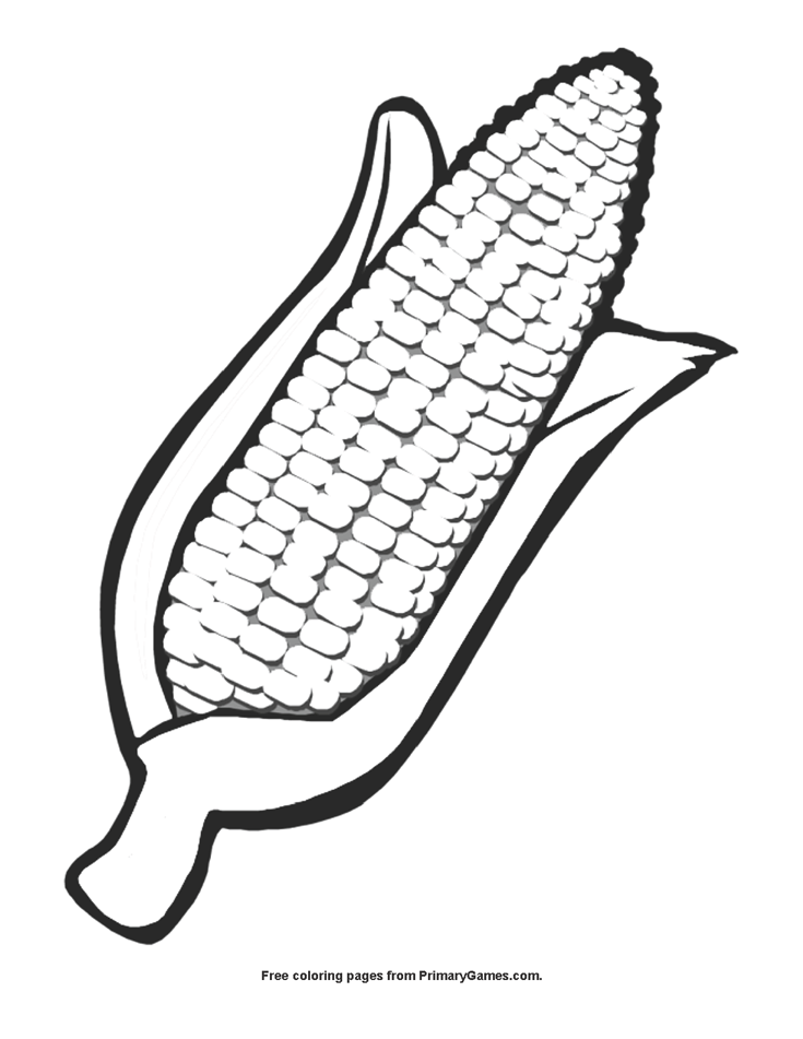 Ear of corn coloring page â free printable pdf from