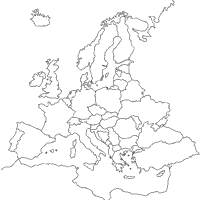 Outlined european map coloring pages