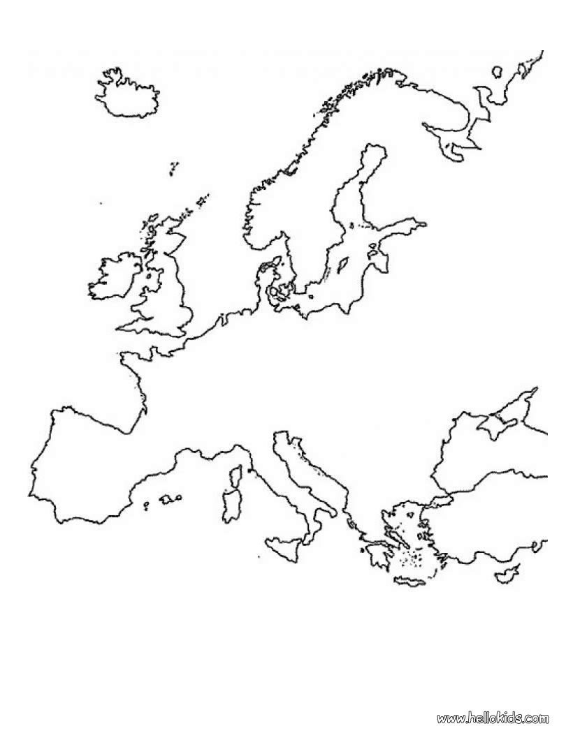 Europe map coloring pages