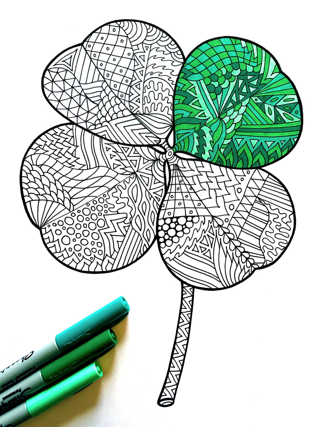 Leaf clover pdf coloring page
