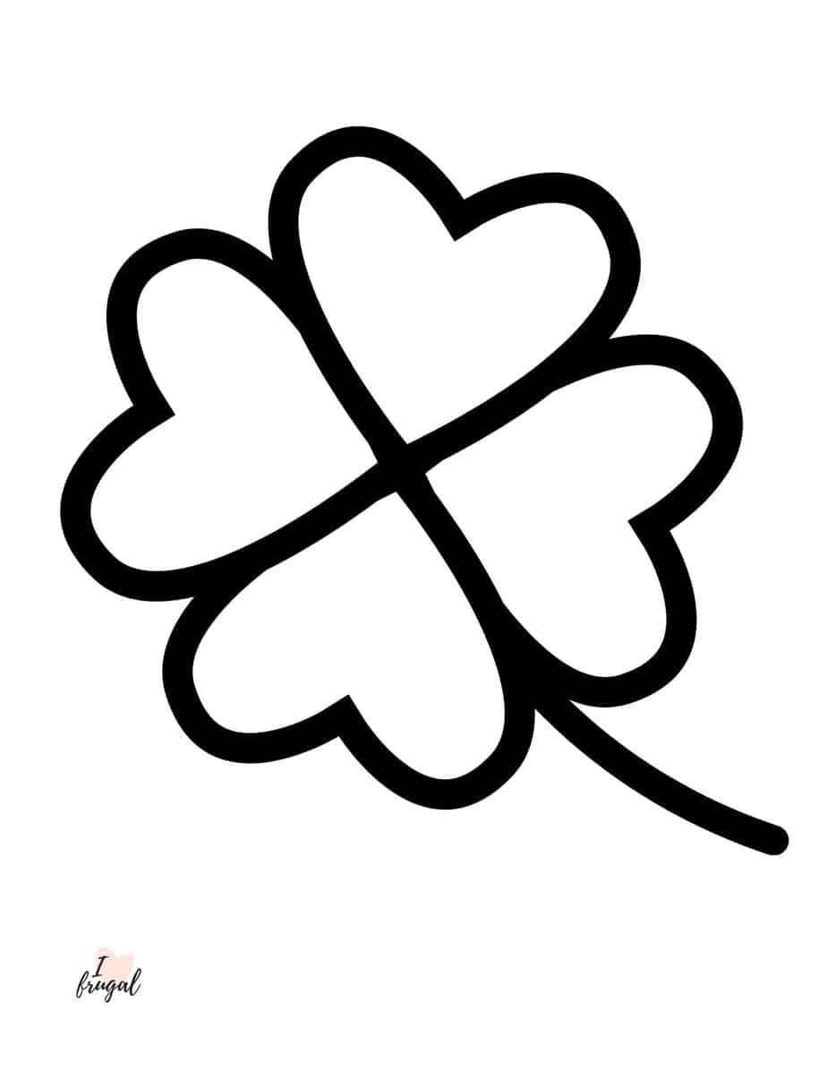 Four leaf clover free printable coloring sheet
