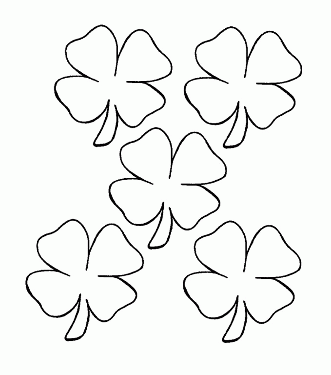 Leaf clover coloring page printable for free download