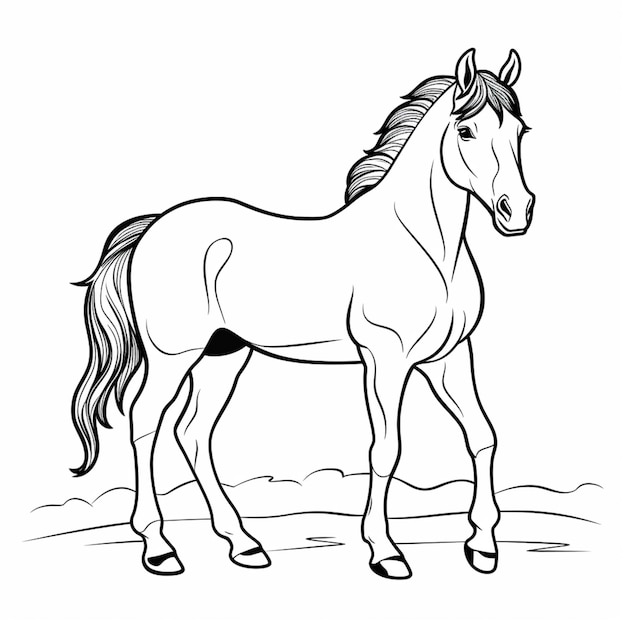 Premium ai image coloring pages of horses free printable horse coloring pages for kids generative ai