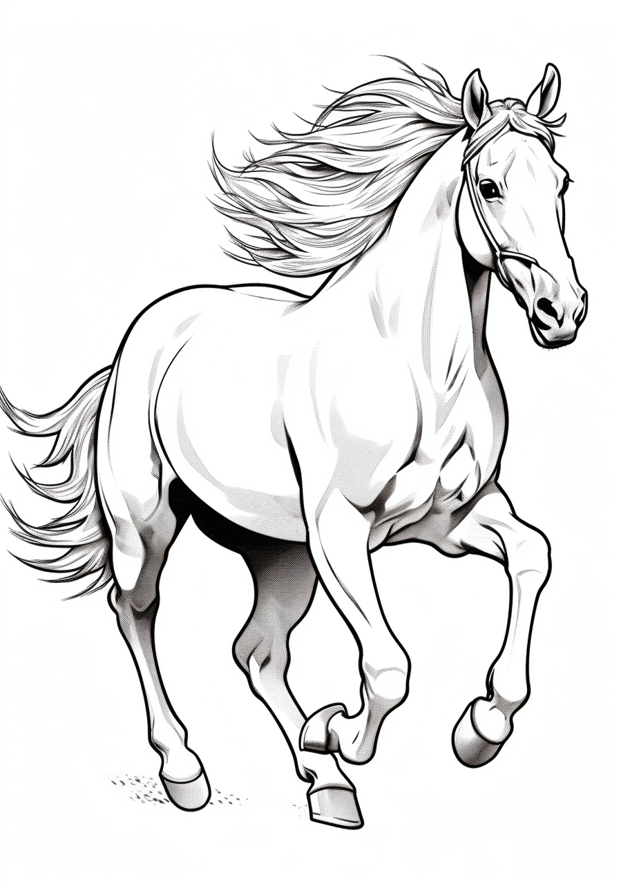 Horse coloring printable kids friendly fun sketches coloring
