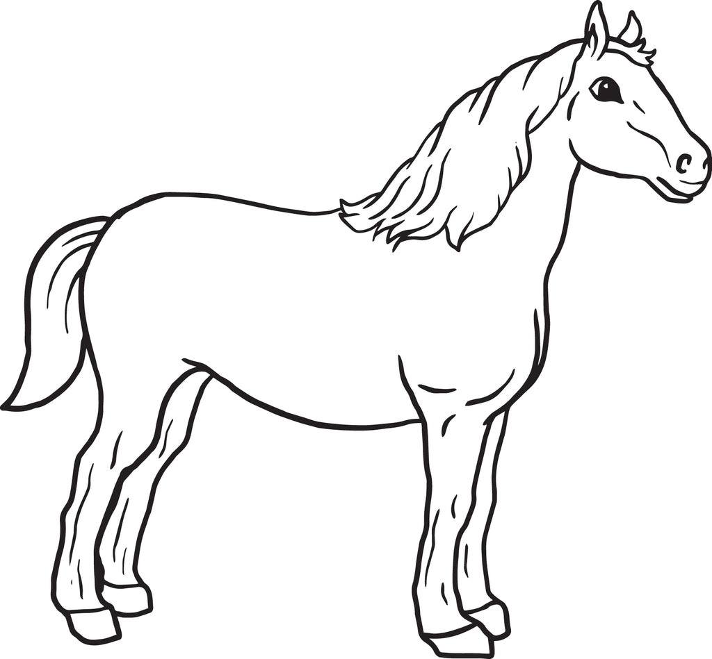 Printable horse coloring page for kids â