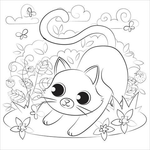 Kitten coloring page free printable coloring pages