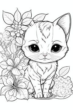 Kitty coloring page images â browse photos vectors and video