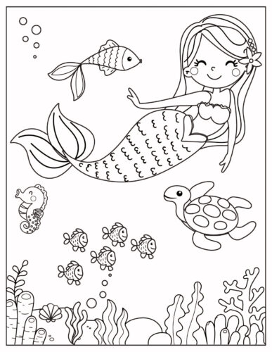 Mermaid coloring pages free printable
